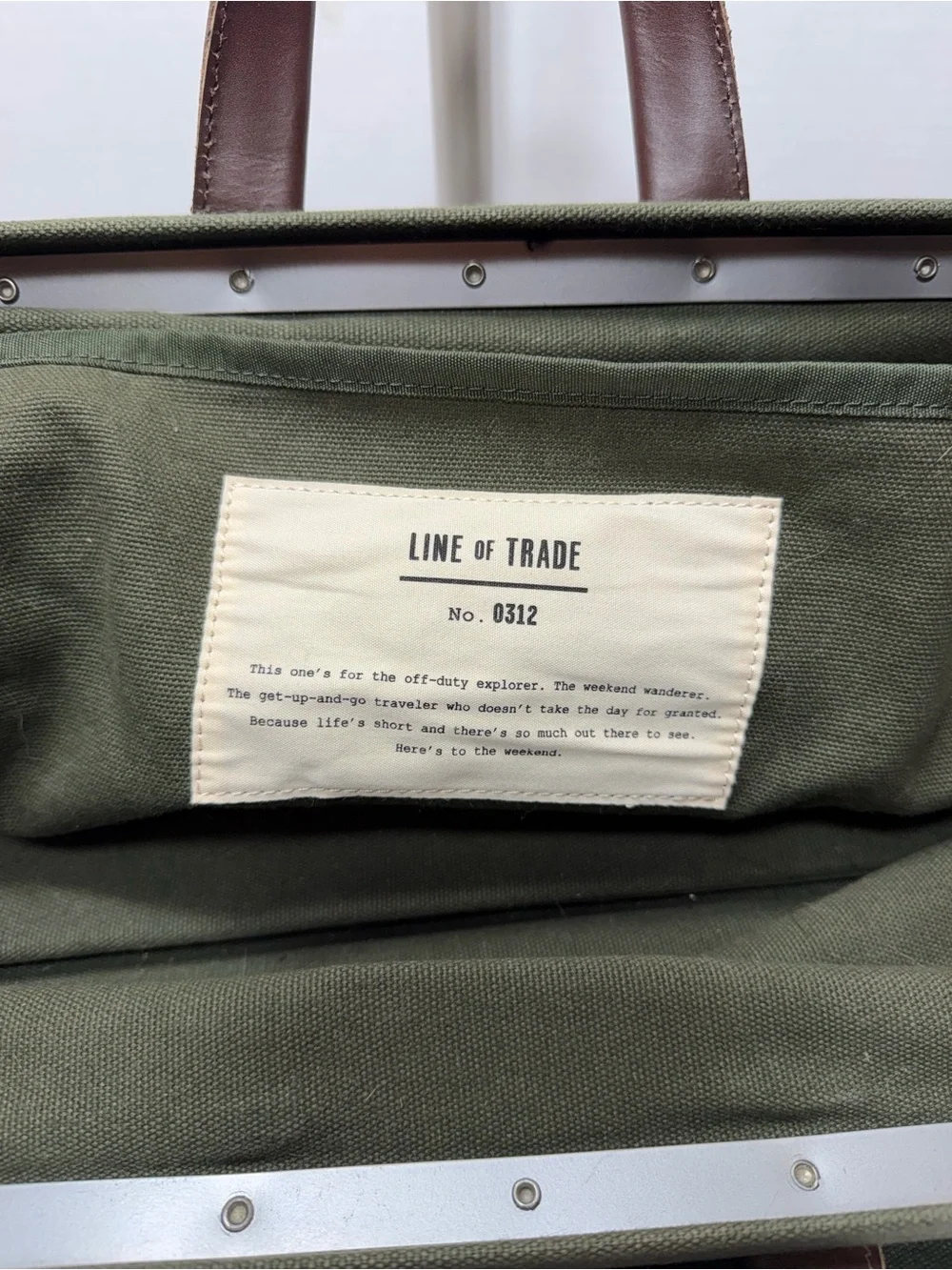 Line of Trade Canvas Weekender Bag Olive Green